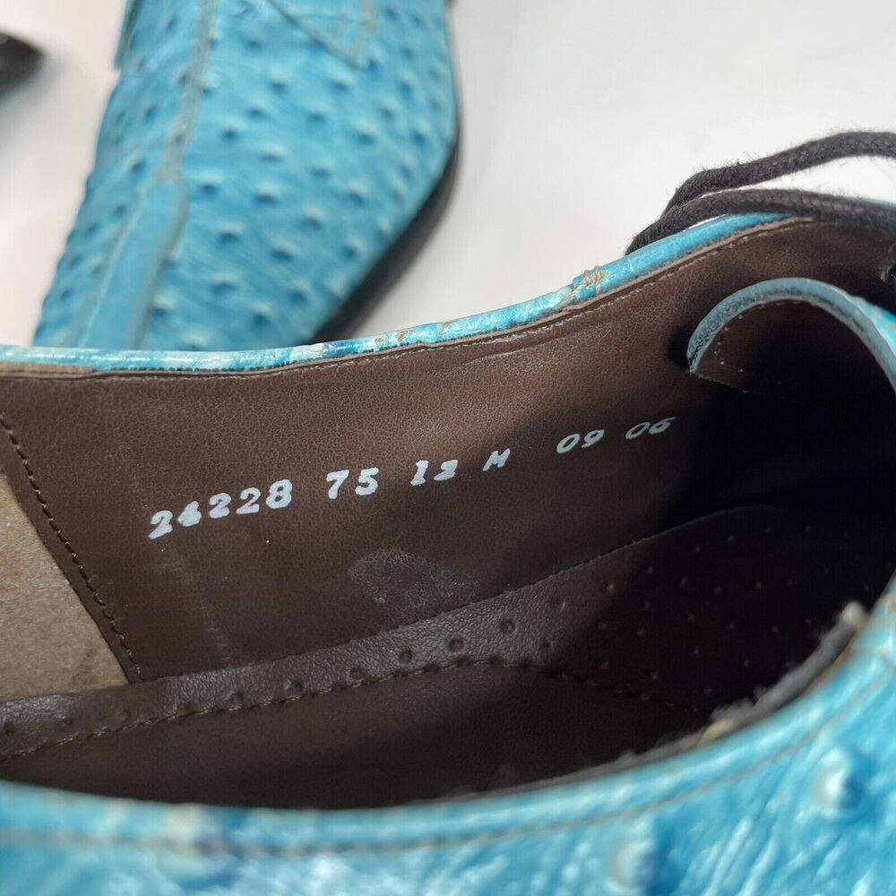 Stacy Adams Men’s Dress Shoes 12M, Blue Leather, Ostrich Print, Oxfords Rare VTG - Picture 10 of 11
